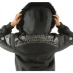 Pelle Pelle Fur Collar Hoodie Airborne Streetwear Pelle Pelle Airborne Hoodie with Wool and Fur Collar Luxury Pelle Pelle Hoodie Black Airborne Design