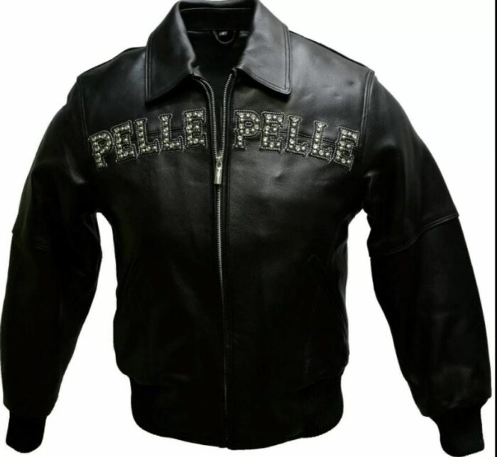 Black pelle pelle pride studded leather jacket 2