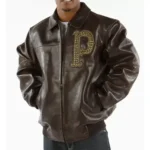 Brown pelle pelle immortal studded leather jacket 1 450x450