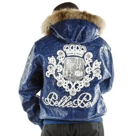 Pelle-Pelle-Crest-Leather-Blue-Jacket-With-Fur-Collar-450x450 Pelle Pelle Crest Blue Leather Jacket Authentic Pelle Pelle Crest Blue Jacket White Logo Pelle Pelle Blue Crest Leather Jacket for Men