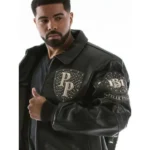 Pelle pelle encrusted black varsity jacket 3 768x768