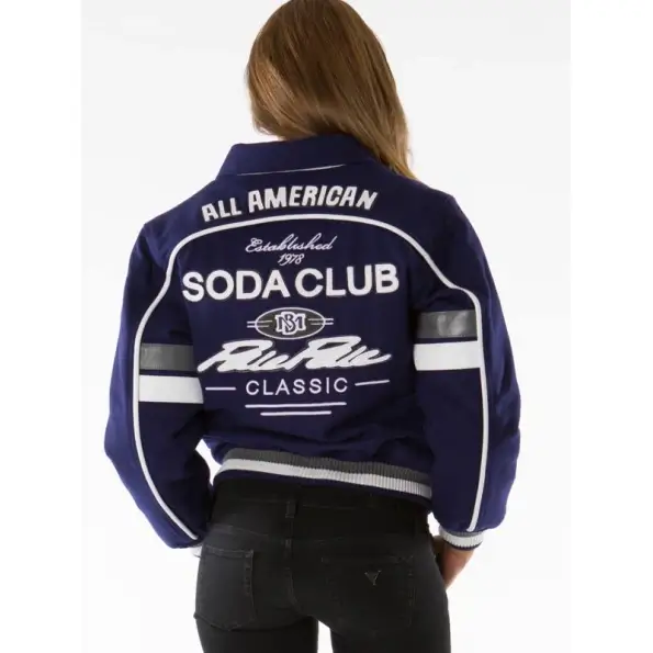 Pelle Pelle MB Purple Soda Club Jacket with vintage design, premium leather and wool blend, authentic 100% original streetwear fashion.