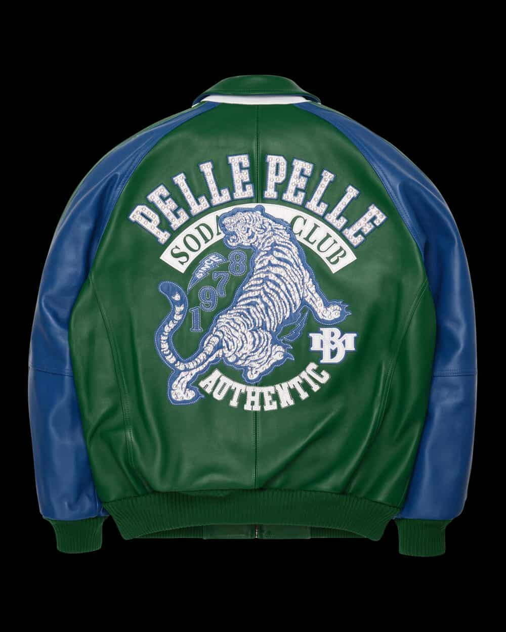 Pelle Pelle Soda Club Tiger Jacket – Black and Gold Premium Leather Jacket with Tiger Embroidery