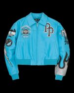 Pelle Pelle World Famous Blue Women’s Leather Jacket – Premium Streetwear for Bold Women
