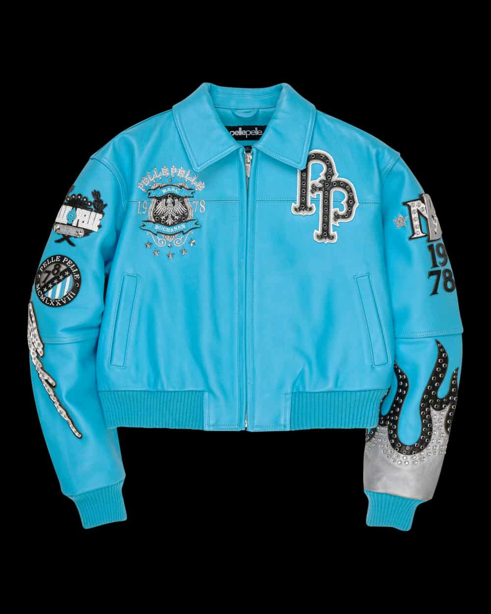 Pelle Pelle World Famous Blue Women’s Leather Jacket – Premium Streetwear for Bold Women