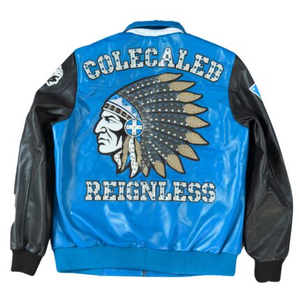 ColeCaleb Store | Reignless Blue Leather Jacket