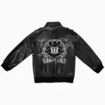 Pelle Pelle Kids Black Multi Pocket Genuine Leather Jacket with embroidered back design