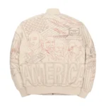 Pelle Pelle America Quilted Off White Leather Jacket