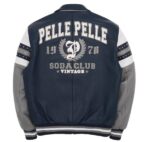 Pelle Pelle Arches Jacket, Soda Club Navy Blue Jacket, Mens Leather Streetwear Jacket, Premium Urban Fashion Jacket, Hip Hop Style Jacket, Pelle Pelle Brand Clothing, Designer Leather Jacket, Luxury Streetwear Jacket, Winter Leather Coat, Statement Fashion Jacket