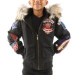 Pelle Pelle Kids American Bruiser Black Fur Hood Jacket
